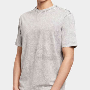 T-shirt Homme Personnalisable en Coton Doux 100% Col Rond Manches Courtes Coupe Classique Imprimé par Décoloration 240g Effet Vintage Lavé – Prix de Gros - Product Image 3