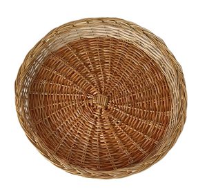 Handcrafted Round Wicker <b>Basket</b> for Fruit & Gifts Bamboo Cane Round Storage <b>Basket</b> - Product Image 1