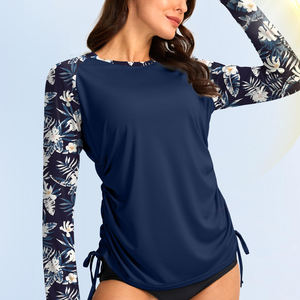 เสื้อแรชการ์ดแขนยาวสำหรับผู้หญิงสีทึบพิมพ์ซับลิเมชันตามสั่ง - Product Image 6