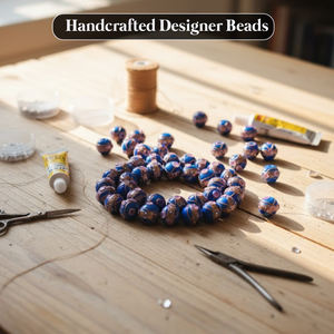 Perles en verre bleu de 16 mm pour la fabrication de bijoux et la décoration, perles en vrac dans une boîte, forme irrégulière - Product Image 2