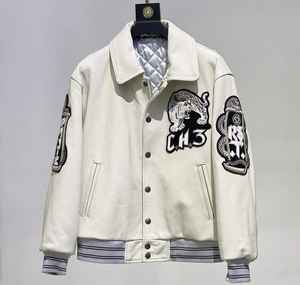 Veste bomber décontractée pour homme en cuir de vache avec broderie et fermeture éclair, vente en gros personnalisée 2025, pour l'été et le printemps - Product Image 1