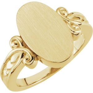 Oval Signet <b>Ring</b> Trendy 18K Gold Plated Princess Cut Diamond Inlay Geometric Number Shape Perfect Gift for Children - Product Image 1