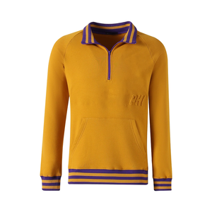 Sweat-shirt sport à col rond en chenille pour femme, fermeture éclair sur le devant, lavage à l'acide, imprimé 3D, bande dorée, ourlet côtelé - Product Image 2