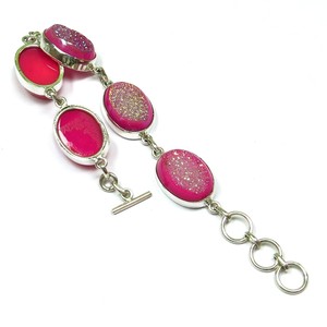 Pulseras de Plata de Ley 925 con Druzy Rosa Estilo Bohemio, ¡Gran Venta! Nuevas Llegadas - Product Image 6