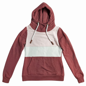 Sudadera con capucha de lana de algodón rosa Burdeos informal para mujer, sudadera transpirable para otoño e invierno con logotipo frontal - Product Image 1