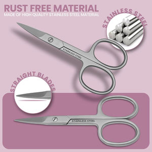 Ciseaux à cuticules Extra Fine droite qualité allemande ciseaux de manucure en acier inoxydable pour femmes beauté ciseaux à ongles pour cils - Product Image 6