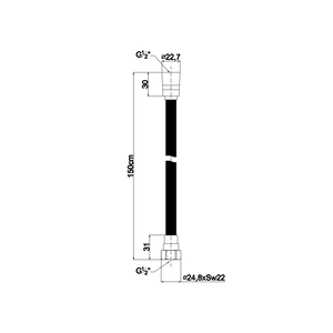 Koricini B2120000001130 Manguera Flexible para Ducha de 150 cm, Color Negro Mate - Product Image 2