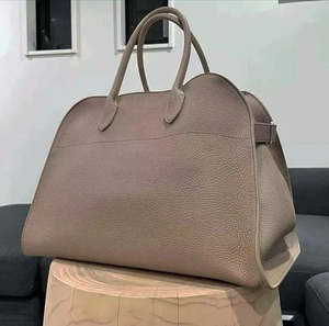 Sac Boston classique en cuir véritable marron pour femme, sac à main avec rabat, deux poignées, usage quotidien, design élégant - Product Image 6