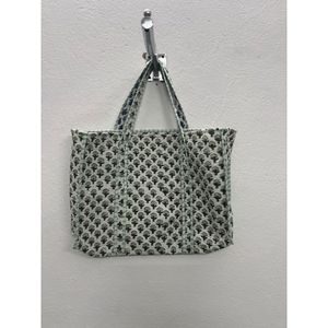 Sac fourre-tout polyvalent de petite taille avec fermeture éclair et options de couvercle, doublure en coton, résistant à l'eau, broderie lettre, pour usage quotidien - Product Image 1