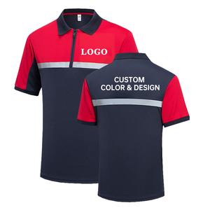 Chemise polo de travail à manches courtes haute visibilité en gros personnalisée, bande réfléchissante, vêtements de travail pour la construction, l'ingénierie, la logistique - Product Image 6