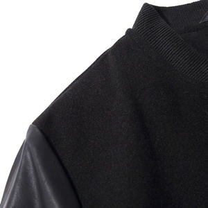 Chaqueta universitaria de béisbol de gran tamaño negra de tendencia superior para hombre, ropa de calle con capucha cálida de invierno, decoración bordada con cuello levantado - Product Image 4