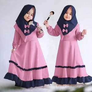 Elegante vestido de baile 2024 Abaya vestido modesto para niños mejor calidad y precio de fábrica cintura natural para trajes de hija - Product Image 1