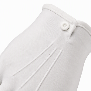 Gants de cérémonie en coton, boutonnés au poignet, à 3 points, blancs et noirs, pour occasions formelles et uniformes - Product Image 5