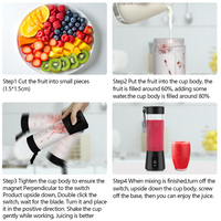 Portable Mini En Acier Inoxydable Smoothie Blender Tasse 400ml USB Rechargeable Électrique Presse-agrumes Bouteille Protéine Shake Mélangeur 6 Sans BPA