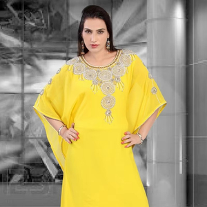 Kaftan islámico marroquí moderno para mujer Vestido de playa largo hasta el suelo con mangas largas transpirables ODM Supply - Product Image 1