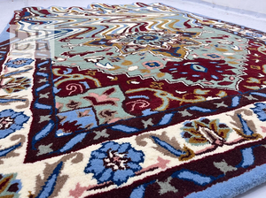 Alfombra de lana persa Vintage de alta calidad, diseño multicolor a mano, tamaño personalizado, lavable para sala de estar - Product Image 5