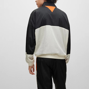 Venta al por mayor de chándal de nailon con logotipo personalizado para hombres Zip Jogger con colores de contraste para el hogar y correr al aire libre rompevientos - Product Image 4