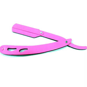 Maquinilla de afeitar de color rosa para mujer, maquinilla de afeitar elegante con estampado personalizado, hoja extraíble de acero, maquinilla de afeitar recta de seguridad para hombres y mujeres - Product Image 1