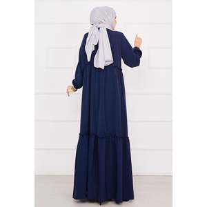 Ropa DE SEGURIDAD Abaya Hijab con cordón de manga elástica Azul Marino - Product Image 3