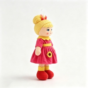 Muñeca de peluche de girasol personalizada, adorno de tela, muñeca de trapo rellena, mini muñeca de trapo colgante, muñeca de tela con moño rubio - Product Image 3
