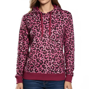 Pull à capuche en coton surdimensionné pour femmes, best-seller, étiquette privée, votre propre style, bonne qualité, pulls à capuche léopard pour femmes - Product Image 1