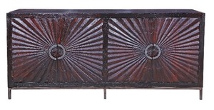 Buffet moderne Lyra en bois recyclé, capacité de rangement de 4 pieds, design modulaire pour salle à manger, chambre à coucher, salon, mobilier d'hôtel - Product Image 3