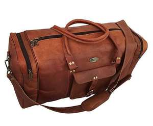 Sac de sport vintage en cuir véritable fait à la main, sac de sport décontracté, voyage, bagage de transport avec fermeture à glissière, prix de gros - Product Image 6
