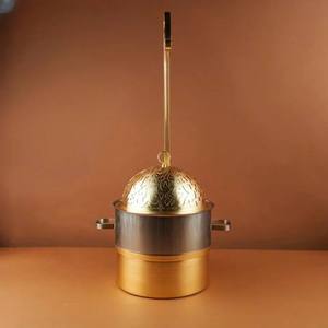 Pot chaud rond en métal découpé au laser rose pour réchauffer les aliments, pour servir les aliments, casserole pour chauffe-plats, pots de buffet tendance - Product Image 2