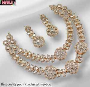 INDIAN TRADITIONAL and FASHIONABLE COPPER <b>JEWELLERY</b> BRIDAL WEDDING <b>JEWELLERY</b> <b>SET</b> for WOMEN EARRINGS and NECKLACE <b>SET</b> - Product Image 3