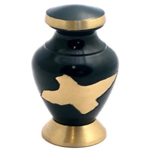 Urna de cremación de latón con acabado dorado y banda de grabado Urna de recuerdo de metal de alta calidad para cenizas humanas - Product Image 6