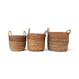 Cesta de Almacenamiento de Mimbre para Ropa - Cesto de Lavandería de Fibra de Plátano Tejido a Mano - Product Image 1