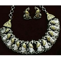 Conjunto de collar indio para mujer, joyería, collar de Metal de latón a la moda, conjunto de piedra Artificial clásica, cadena con acabado de novia colorido