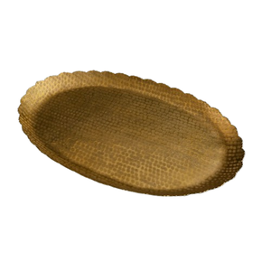 Premium <b>Vintage</b> Modern Hot Sale Round Shape Serving Tray with etching pattern Gold Finished For Home Decoration & <b>Kitchen</b> Usage - Product Image 5