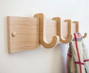 Space-Saving Wooden Hanging <b>Shelf</b> <b>with</b> Integrated Decorative <b>Hooks</b> VIET FARGIMEX - Product Image 6