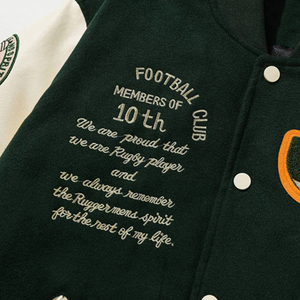 Veste universitaire pour hommes de qualité supérieure, design personnalisé, tissu en toile avec col montant, lettres personnalisées, veste universitaire sur mesure pour hommes - Product Image 4