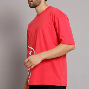 Camiseta de Hip Hop de Algodón 100% de Peso Pesado Estilo Urbano OEM, Camiseta Holgada Personalizada con Estampado para Hombre, Tallas Grandes - Product Image 3