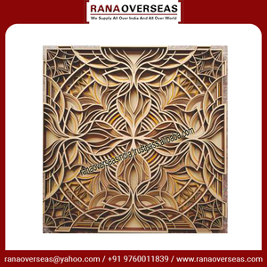 Modern Mandala Design Engineering Wood Multi-Functional <b>Spring</b> Square Scenic Pattern Engraved Customized Logo Modern Art Wall - Product Image 3