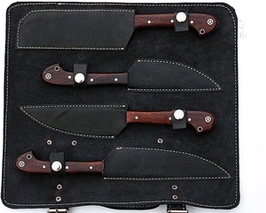 Acero de Damasco forjado a mano, 4 Uds., barbacoa al aire libre, cuchillos de utilidad profesionales, juego de cuchillos de chef para Cocina - Product Image 4