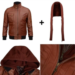 2025 nouvelle veste en cuir de moto pour hommes col montant avant Logo imperméable respirant écologique manteau d'hiver - Product Image 5