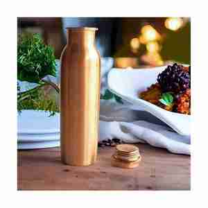 ขวดน้ำไร้สาร BPA ทำจากทองแดงเป็นมิตรกับสิ่งแวดล้อมกันการรั่วใช้ในโรงเรียนผลิตจากอินเดีย - Product Image 2