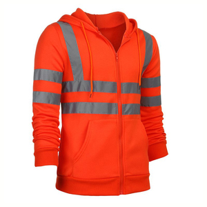 High Quality Lightweight Solid Color Safety Hoodies New Arrival High Visibility Breathable Reflective Vest LED Flash Customized - Product Image 3