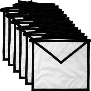 ผ้ากันเปื้อนงานศพผ้าฝ้ายสีขาวลายมาซอนิก แพ็ค 6-12-24-36-48 ชิ้น - Product Image 1