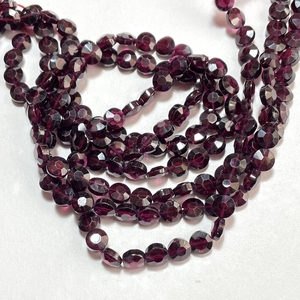 ลูกปัดโกเมนสีชมพูเหลี่ยมเพชรพลอยหินธรรมชาติเจาะแนวตั้งรูปทรงเหรียญ - Product Image 4