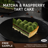 Menu desserts : Tarte au matcha et à la framboise, 850g, gâteau rond crémeux de 8 pouces pour café, restaurant