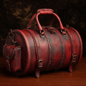 Fashion Wear Leather Barrel Bags Adult Sling Body-Cross Sling Leather Barrel Bag Unisex Streetwear PU Leather Barrel Bags - Product Image 2