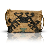 Haute qualité paille pochette perle sacs été Style tendance plage sacs à main Unique bohème Style pochette au plus bas prix de gros