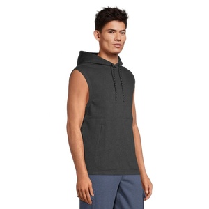 2024 XS Size <b>Men's</b> Workout <b>Sleeveless</b> Gym <b>Hoodie</b> Breathable French Muscle Cut Tank Custom Logo Solid Print Pattern for Summer - Product Image 2