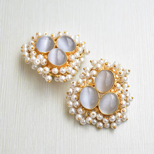 Pendientes Colgantes de Latón de Moda, Diseño de Piedra Natural en Bruto para Exportación, Textura Mate de Latón, Pieza de Diseño Moderna, Calidad de Exportación al por Mayor - Product Image 3