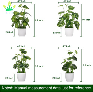 4 pièces petites plantes en pot artificiel Mini ensemble feuilles persistantes feuille <span class=keywords><strong>de</strong></span> Lotus trèfle Luau feuille pour bureau Table maison bureau chambre décor - Product Image 4