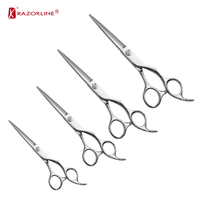 Pour Razorline professionnel barbier ciseaux de coiffure ensemble ergonomique en acier inoxydable coupe de cheveux amincissement cisailles Kit pointu